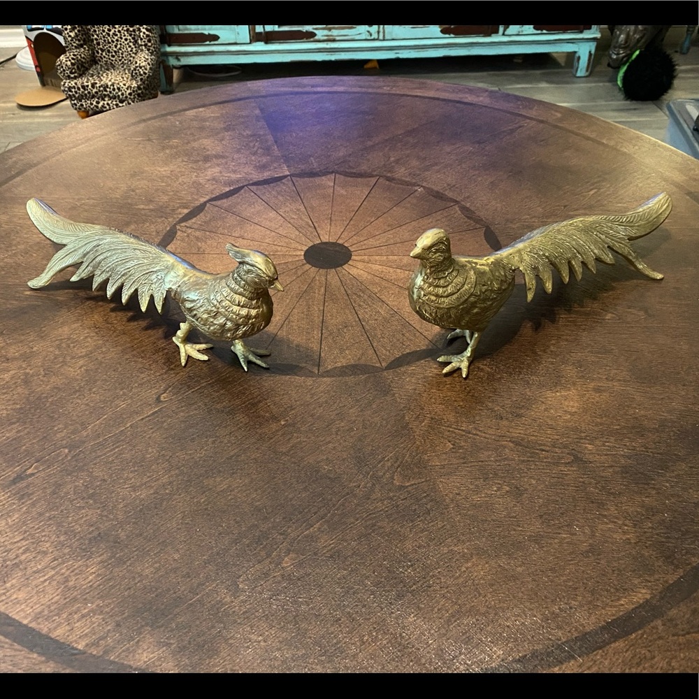 ❌SOLD❌Pair of brass pheasants - MCM made in Japan